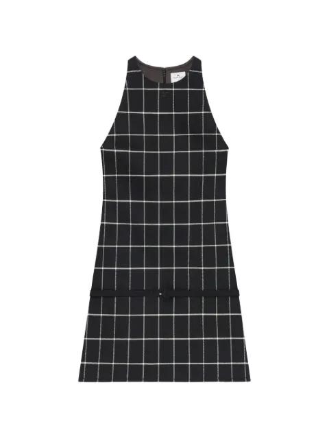 checked-pattern A-line mini dress by COURREGES
