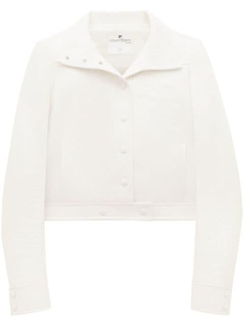 chest logo-patch shirt jacket by COURREGES