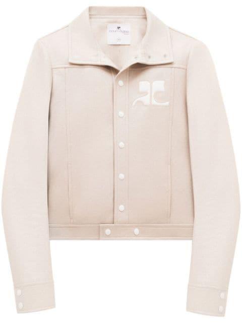 chest logo-patch shirt jacket by COURREGES