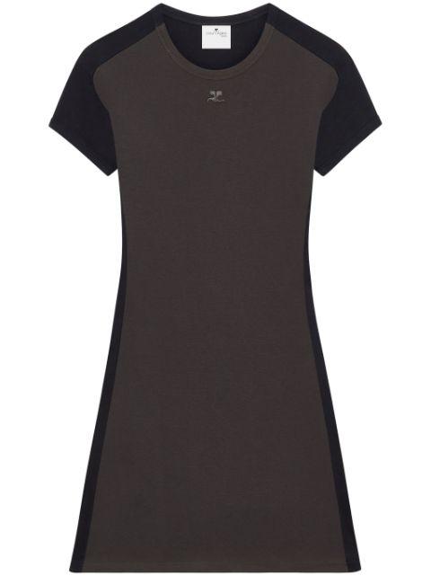 contrast-frame cotton mini dress by COURREGES