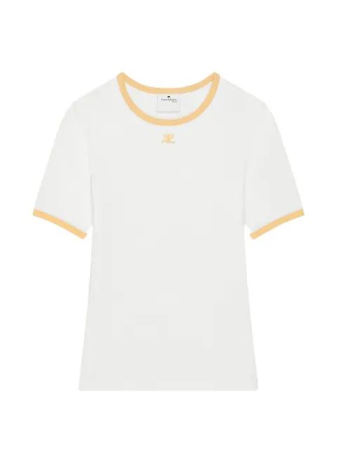 contrast-trim signature T-shirt by COURREGES