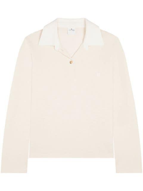 contrasting cotton blend polo shirt by COURREGES
