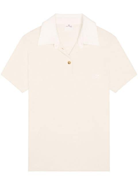 contrasting cotton blend polo shirt by COURREGES