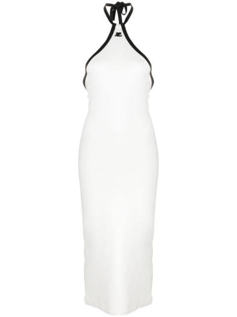 contrasting-trim cotton dress by COURREGES