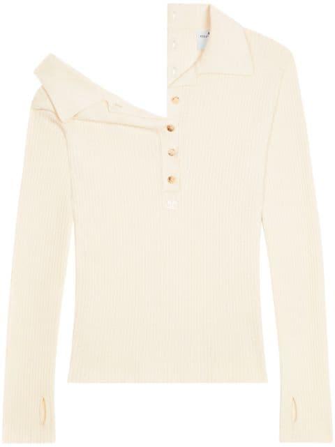 cotton-wool blend polo shirt by COURREGES