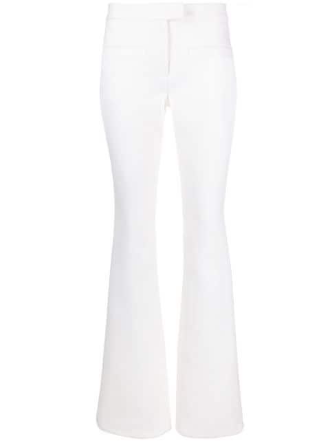 crepe-texture bootcut trousers by COURREGES