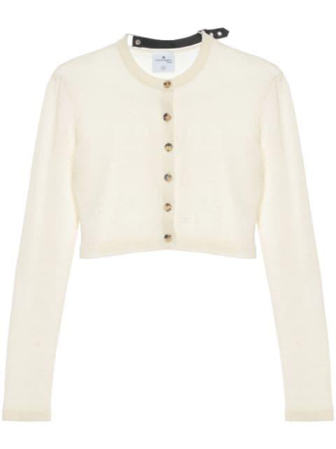cropped fine-knit cardigan by COURREGES
