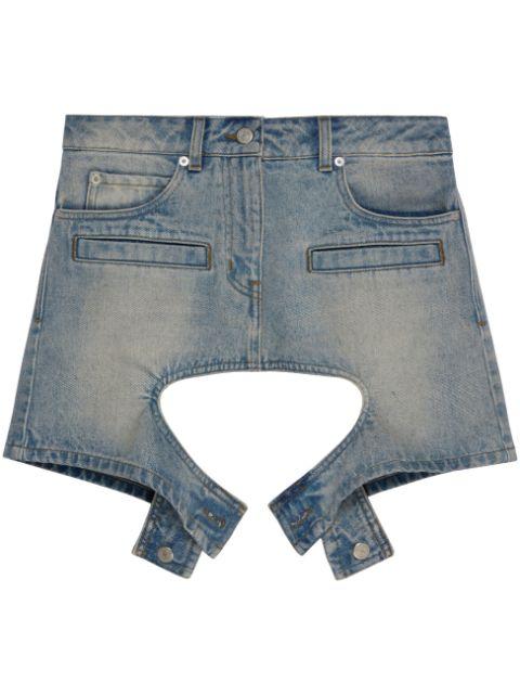 cut-out denim miniskirt by COURREGES