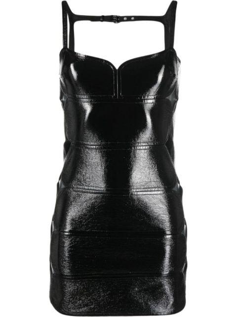 cut-out glossy mini dress by COURREGES