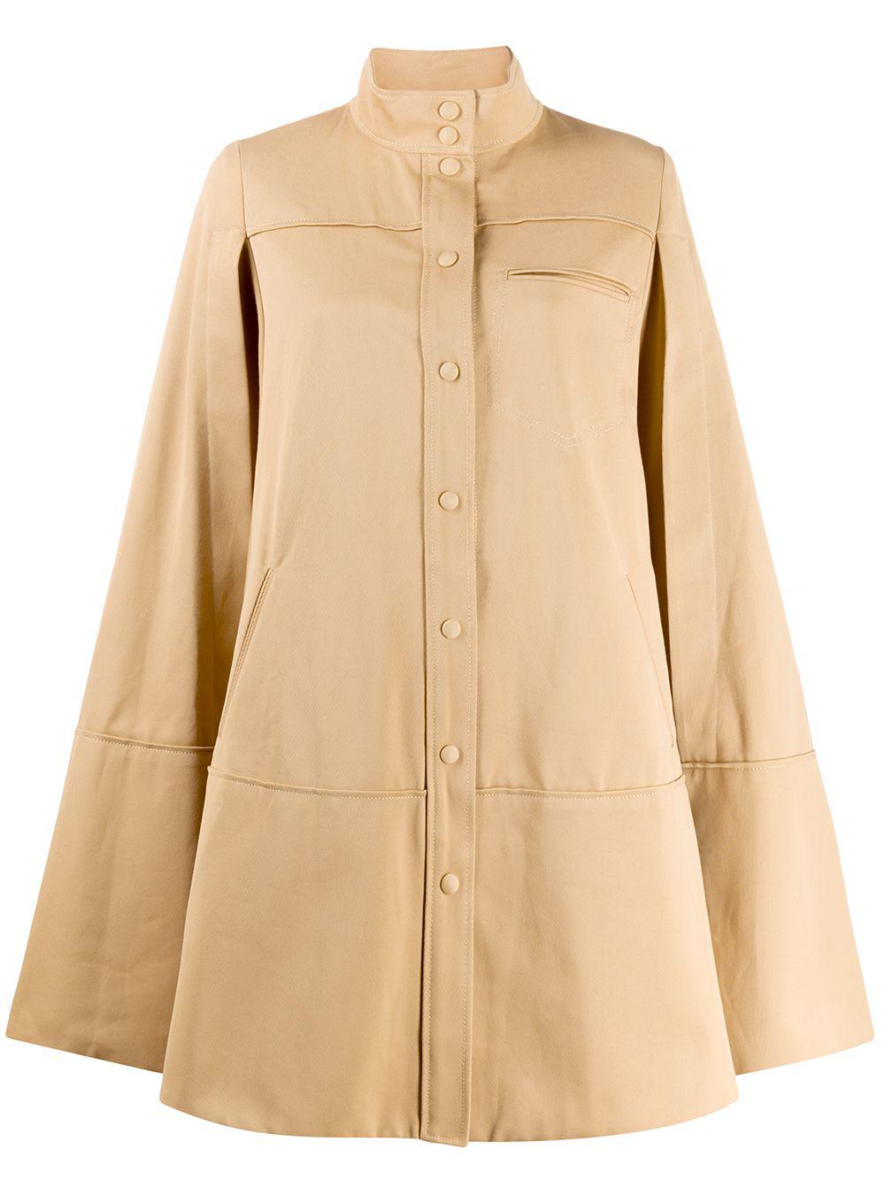 cut-out sleeve flared coat by COURREGES