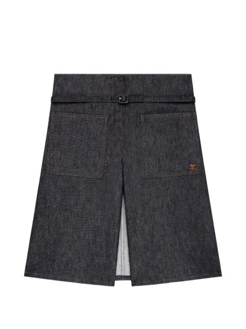 denim panelled shorts by COURREGES