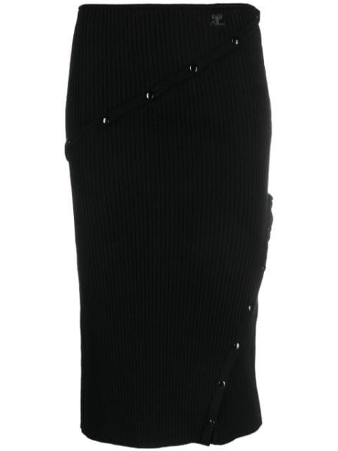 detachable-panel high-waist skirt by COURREGES