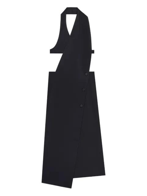 double-breasted crossover-front midi dress by COURREGES