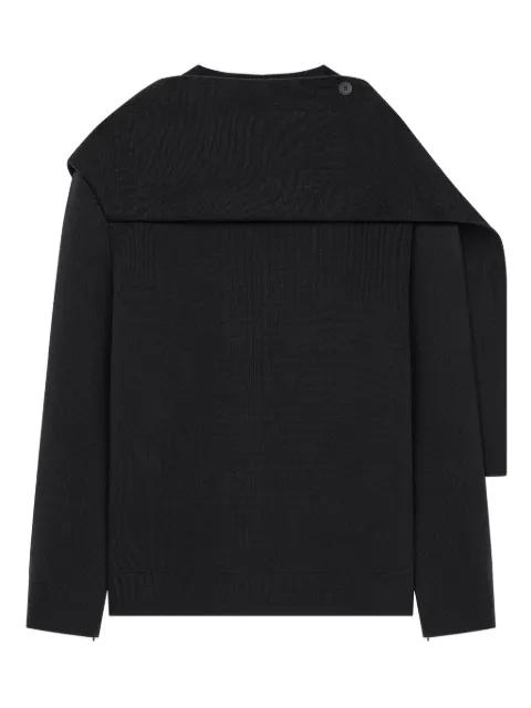 draped wool sweater by COURREGES