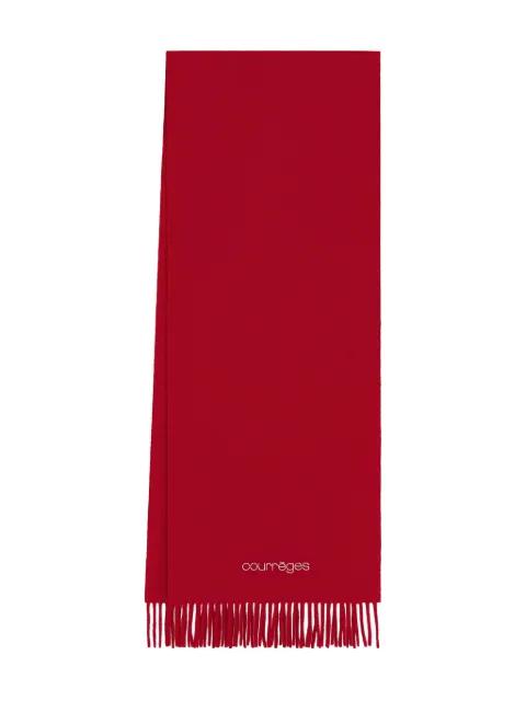 embroidered fringed scarf by COURREGES