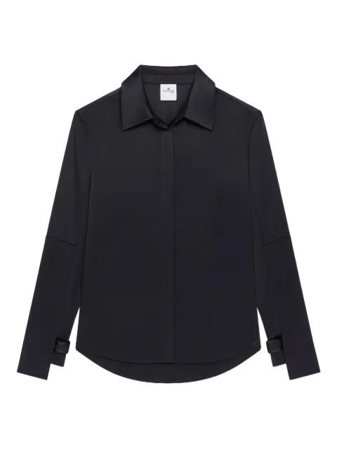 embroidered-logo satin shirt by COURREGES
