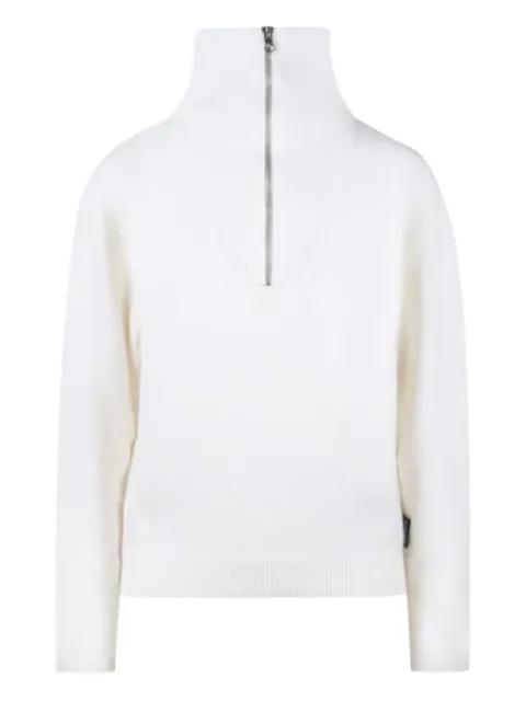 embroidered-logo zip sweater by COURREGES