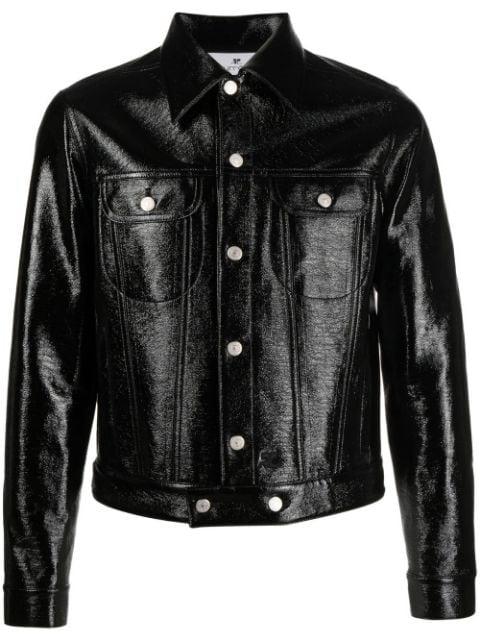 faux-leather button-up jacket by COURREGES