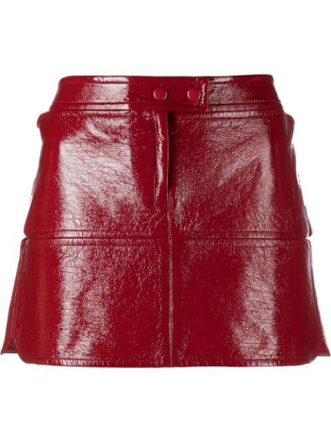 faux-leather patent miniskirt by COURREGES
