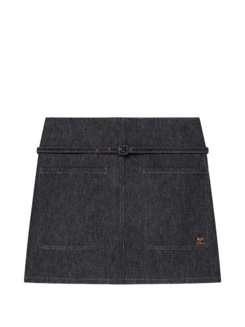 flap-pocket mini skirt by COURREGES