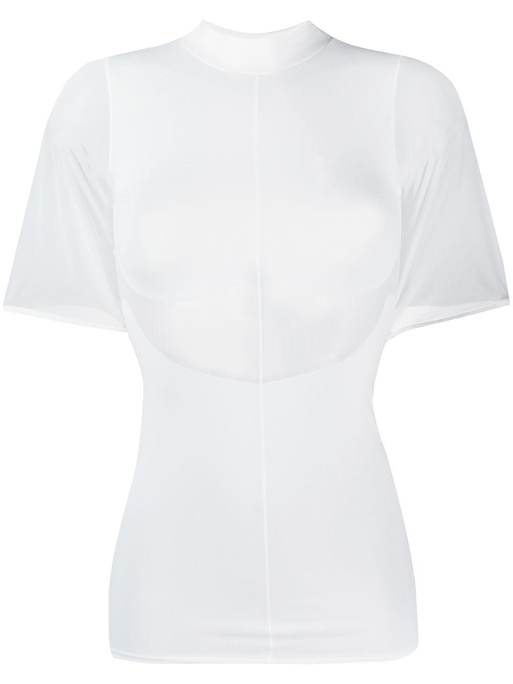 funnel-neck fitted T-shirt by COURREGES