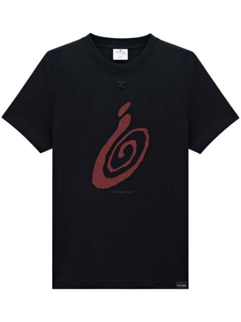 graphic-print cotton T-shirt by COURREGES