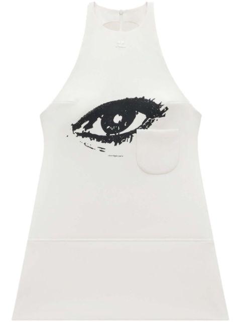 graphic-print sleeveless minidress by COURREGES