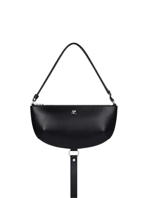 half-moon leather shoulder bag by COURREGES