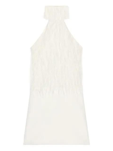 halter-neck fringe-detail mini dress by COURREGES