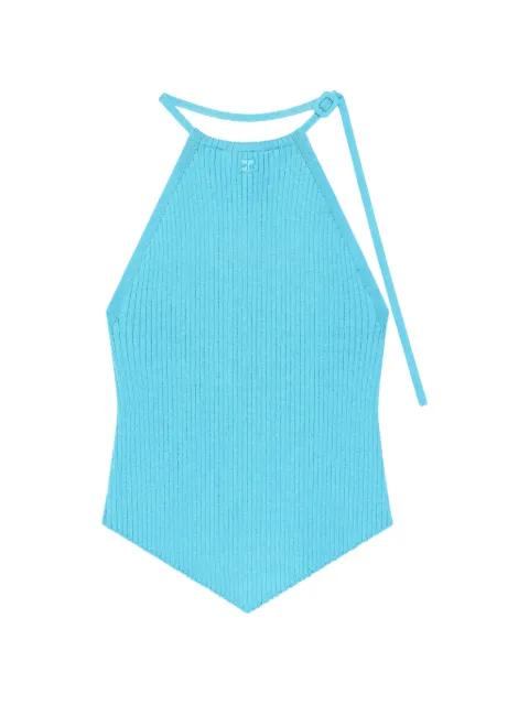halterneck ribbed tank top by COURREGES