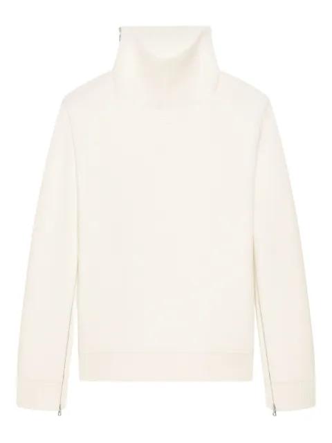 high-neck zip-detail sweater by COURREGES