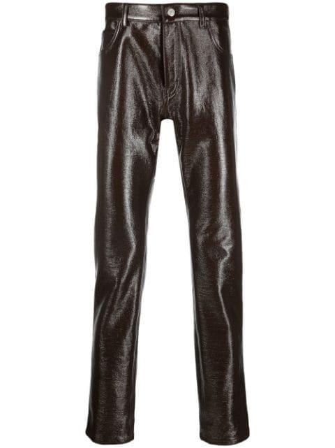 high-shine tapered trousers by COURREGES