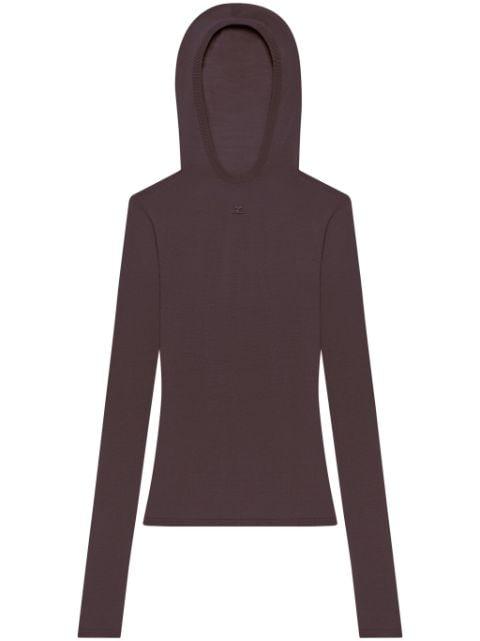 hoodied knitted top by COURREGES