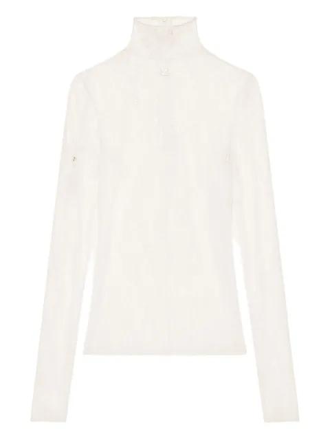 lace turtleneck top by COURREGES