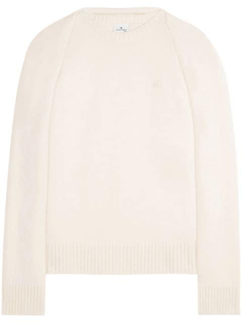 layered logo-embroidered sweater by COURREGES