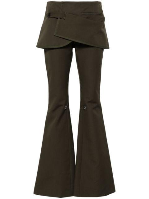 layered-skirt bootcut trousers by COURREGES