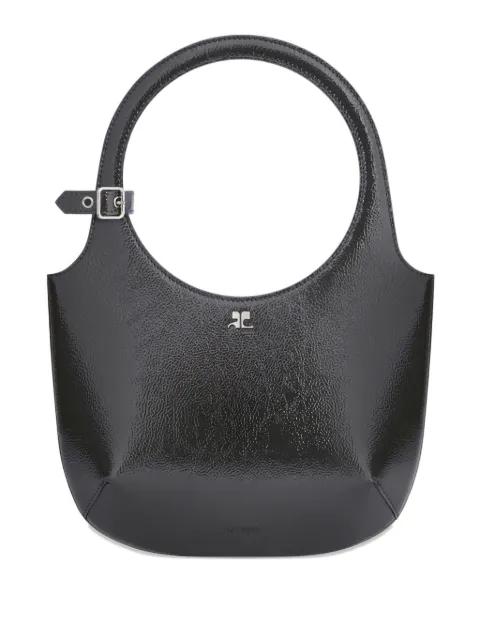 leather curved handbag by COURREGES