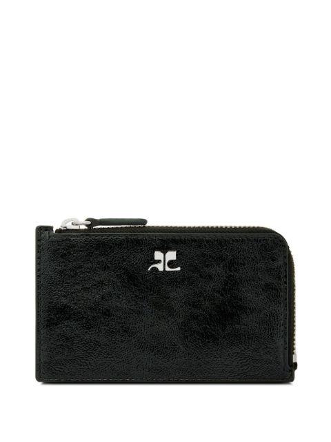 leather zipped card holder by COURREGES