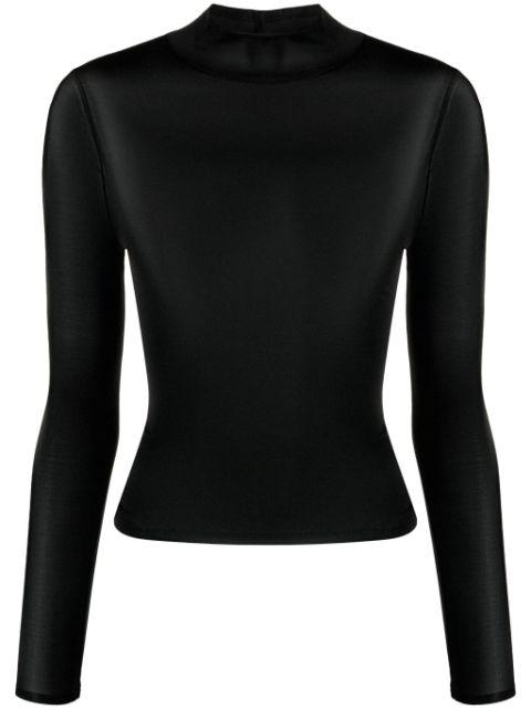 logo-appliqué fine-knit top by COURREGES
