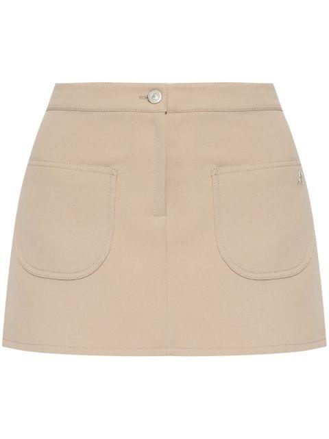 logo-appliqué twill mini skirt by COURREGES