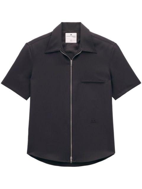 logo-appliqué twill shirt by COURREGES