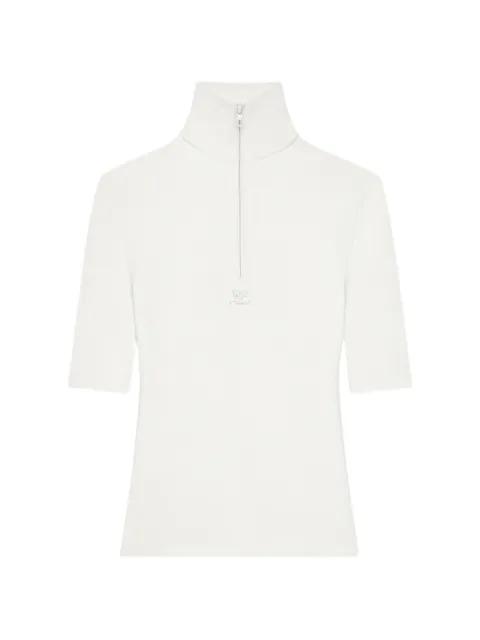 logo-detail half-zip top by COURREGES