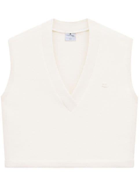 logo-embossed knitted vest by COURREGES