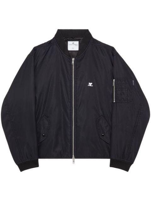 logo-embroidered bomber jacket by COURREGES