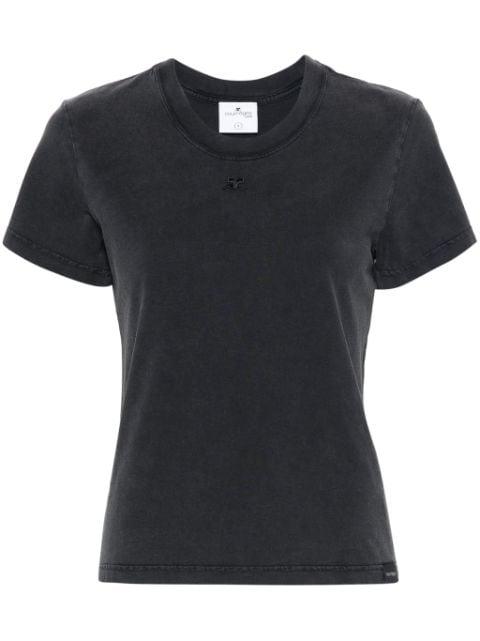 logo-embroidered cotton T-shirt by COURREGES