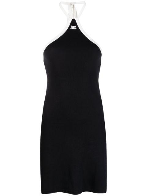 logo-embroidered cotton dress by COURREGES