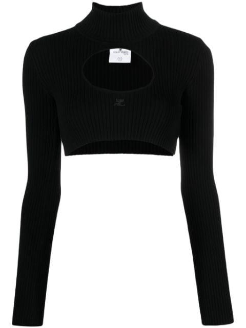 logo-embroidered cut-out jumper by COURREGES