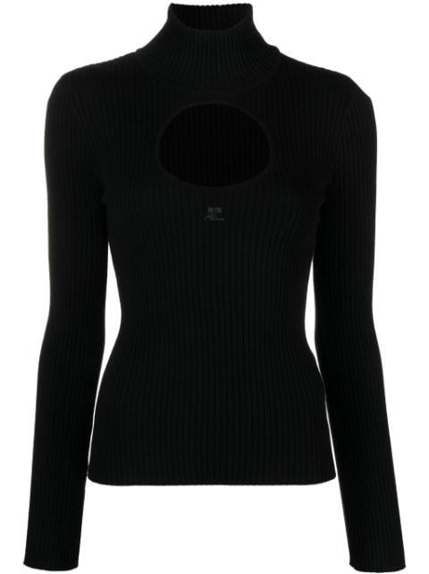 logo-embroidered cut-out jumper by COURREGES