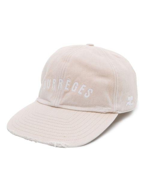 logo-embroidered distressed cap by COURREGES