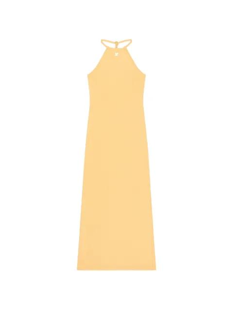 logo-embroidered halterneck dress by COURREGES